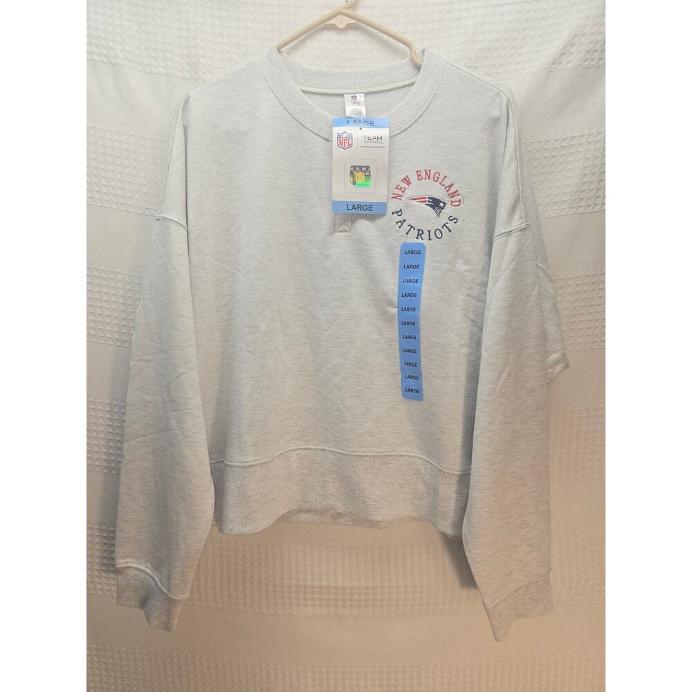 New England Patriots Sweater Womens Size Large Oversized Dolman Sleeve Gray 6765